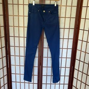 NWOT Juicy Couture Mid Rise Bright Blue Waxy Jeans